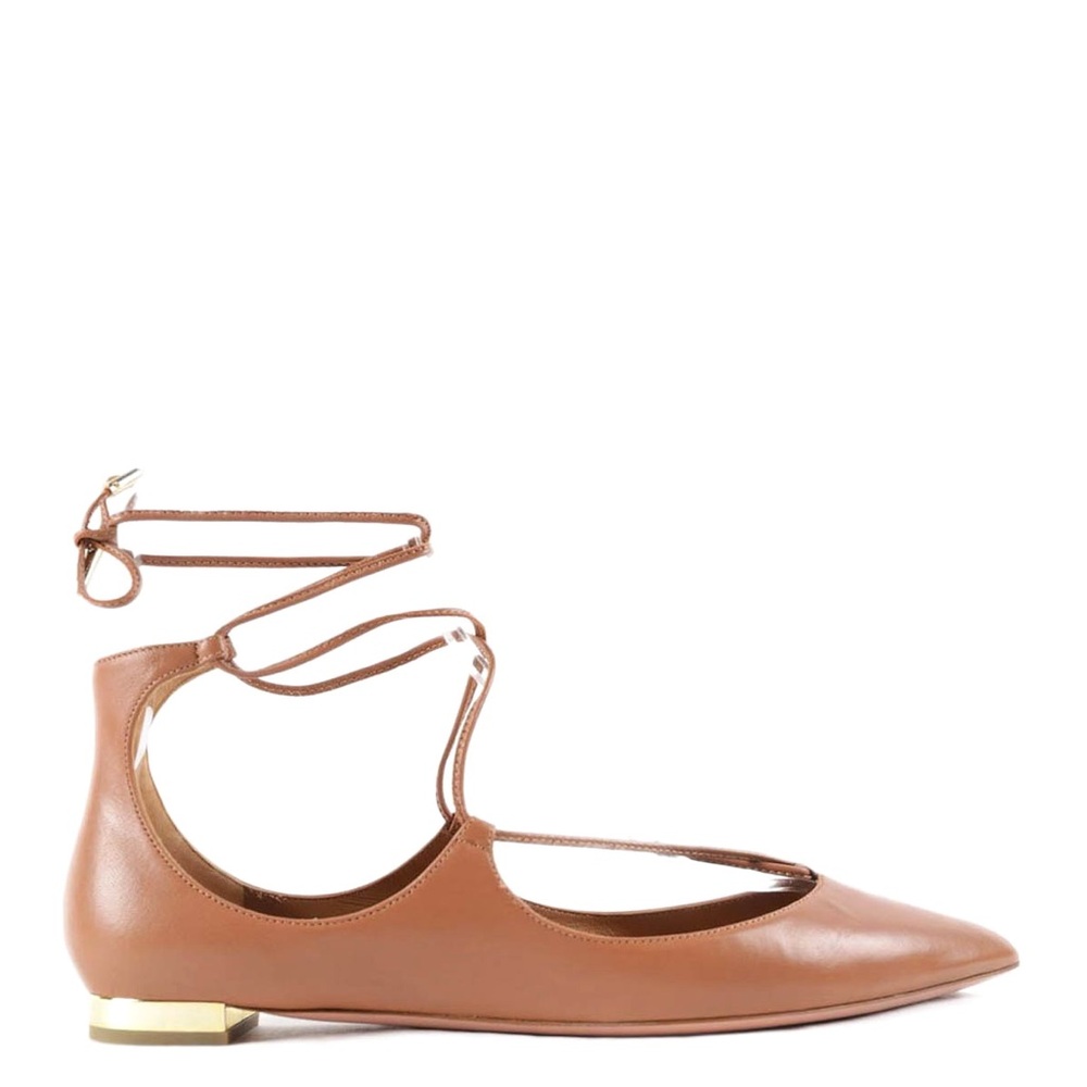 Aquazzura Christy Flats in Nude
